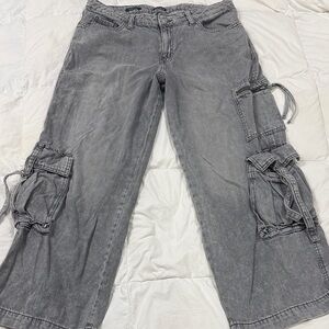 Wild Fable Gray Flare Cargo Jeans